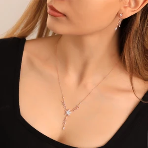 925 Ayar Gümüş Salkım Kolye Küpe Set