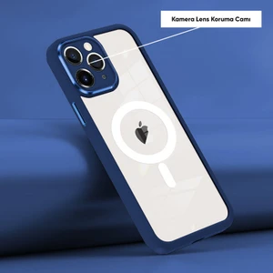 Apple iPhone 11 Pro Max Kılıf Magsafe Guard Silikon Kılıf (Kablosuz Şarj Destekli) Lacivert