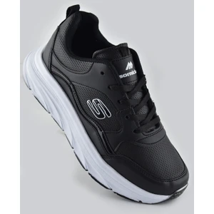 8888 Full Ortopedik Siyah Beyaz Yüksek Taban Kadın Spor Ayakkabı Suya Dayanıklı