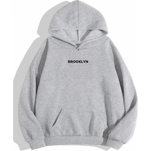 Leone Koleksiyon Gri  Sweatshirt Brooklyn Baskılı
