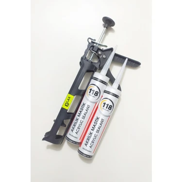 Glax Tools 2 Adet Beyaz Silikonize Mastik / Çekomastik / Duvar Çıtası Yapıştırıcı 2X480 Gr. + Glax