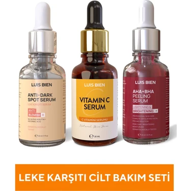 Luis Bien Leke Serumu + Aha Bha Serum + C Vitamini Serum ( Leke Karşıtı Besleyici ve Onarıcı Cilt