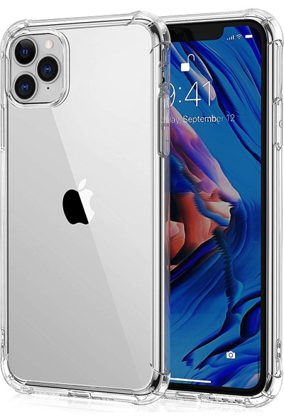 Arazon Apple iPhone 12 Pro Max Uyumlu Kılıf Köşe Korumalı Berrak Saydam Sert Silikon Antishock