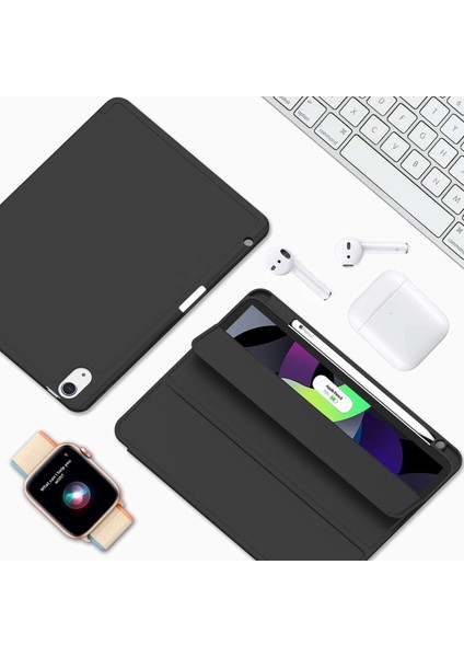 Apple iPad Air 11inç 2024 Air 4/5/6.Nesil 10.9" Kılıf Pen Charge Kalem Bölmeli (10.Nesil Değildir)