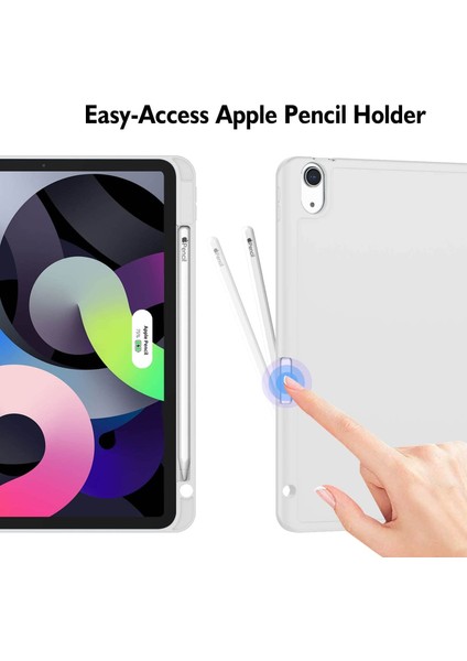 Apple iPad Air 11inç 2024 Air 4/5/6.Nesil 10.9" Kılıf Pen Charge Kalem Bölmeli (10.Nesil Değildir)