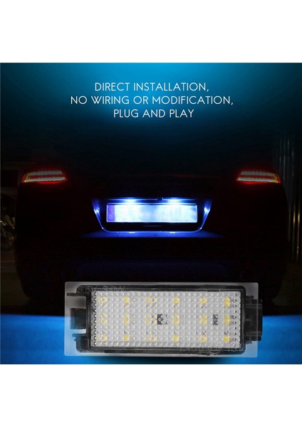 2 Adet Araba LED Numarası Plaka Işık Renault Megane 2 Clio Laguna 2 Megane 3 Twingo Master Vel Satis (Yurt Dışından)