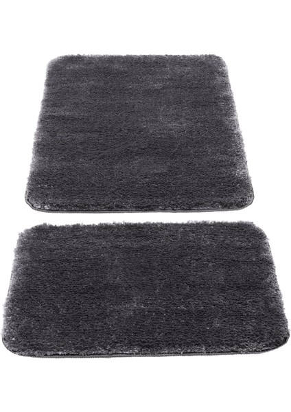 Segura Peluş Antrasit Kaydırmaz Taban 2li Banyo Paspası 60 x 100 - 50 x 60 indirimleri