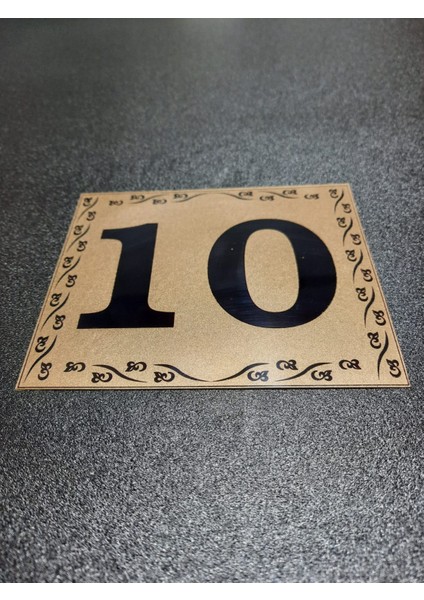 Kapı Numarası 10X12 cm Yapışkanlı No 10 Metalik Altınsarı