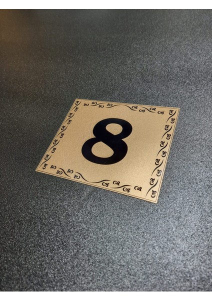 Kapı Numarası 10X12 cm Yapışkanlı No 8 Metalik Altınsarı fiyatları