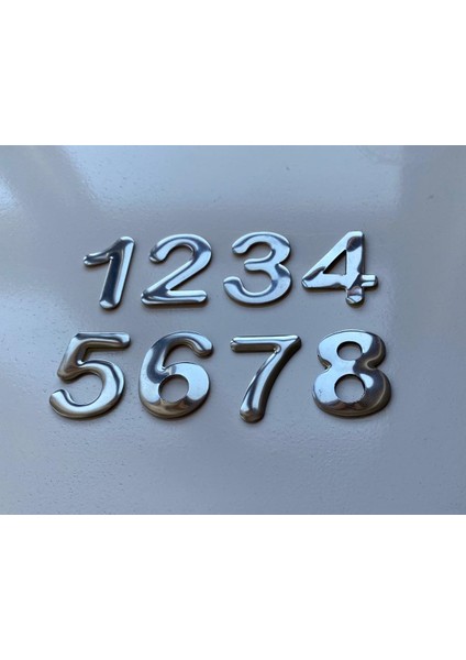 4.2 Cm Metal Krom Yapışkanlı 1,2,3,4,5,6,7,8