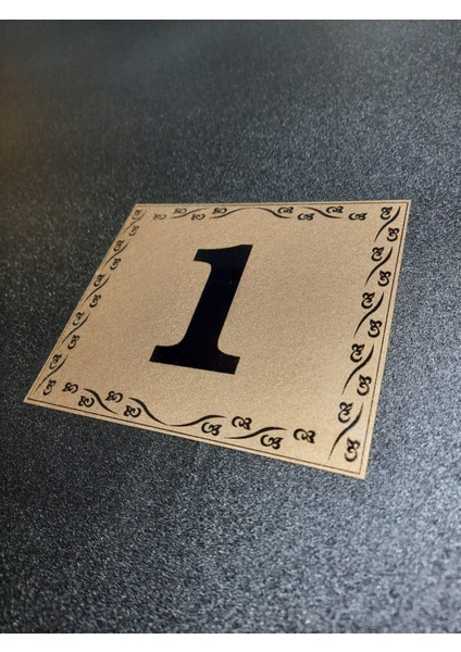 Kapı Numarası 10X12 cm Yapışkanlı No 1 Metalik Altınsarı fiyatları