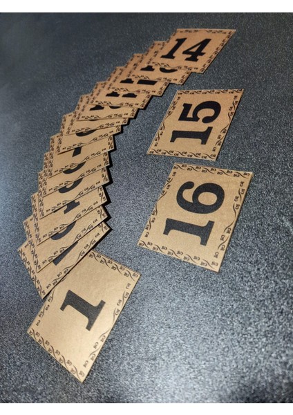 Kapı Numarası 5.5x6.5 cm Metalik Altın Sarı Üzeri Siyah Baskı Kendinden Yapışkanlı No:1 Den 16’a