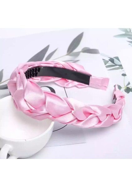 Özel Saten Örgü Yeni Sezon Moda Taç Pembe