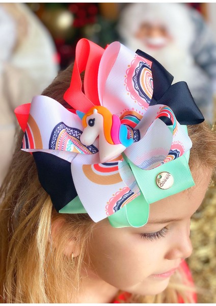 3 Boyutlu Unicorn Lüks Katlı Renkli Gökkuşağı Büyük Fiyonk Taç Yetişkin Çocuk Tacı modelleri