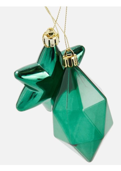 Yeni Yıl Yılbaşı Lüks Ithal Koleksiyonluk 2li Metalik Kristal Kırılmaz Çam Ağacı Süsü Zümrüt Yeşil fiyatları