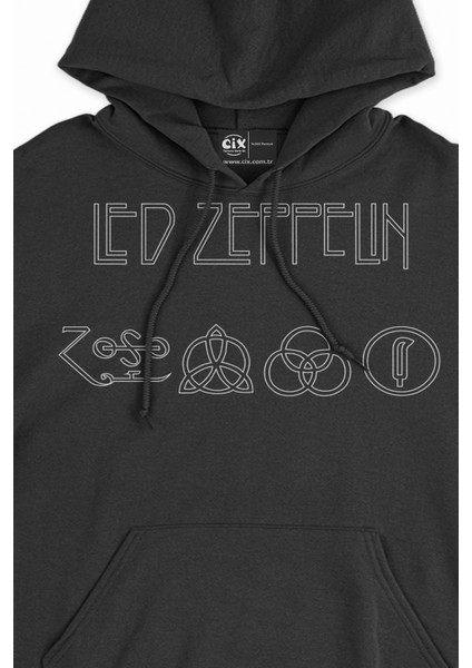 LED Zeppelin Logo Tasarım Siyah Sweatshirt Hoodie fiyatları