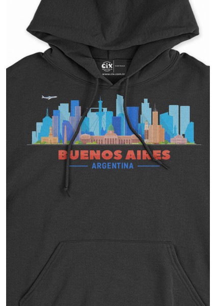 Buenos Aires Arjantin Manzaralı Siyah Sweatshirt Hoodie fiyatları