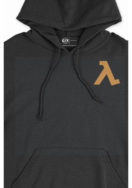 Half Life Cep Logolu Siyah Sweatshirt Hoodie