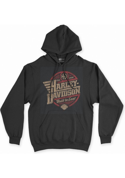 Harley Design Siyah Sweatshirt Hoodie