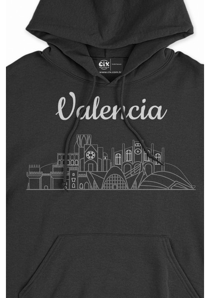 Valenciya Manzaralı Siyah Sweatshirt Hoodie fiyatları