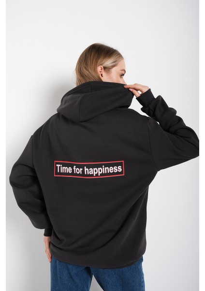 Happiness Tasarım Baskılı Sweatshirt