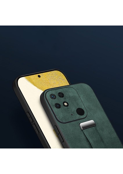 Xiaomi Poco C40 Uyumlu Kılıf Zebana Classic Deri Kılıf Yeşil