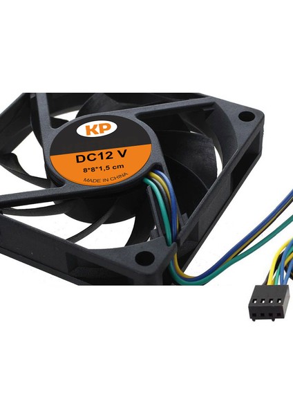 DC 8cm 12 Volt 4 Pinli Fan 8*8*1.5 cm soğutucu fan