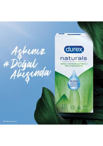 Naturals 40'lı Doğal Kayganlaştırıcılı İnce Prezervatif