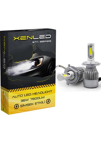 Beyaz H4 LED Xenon 1 Adet