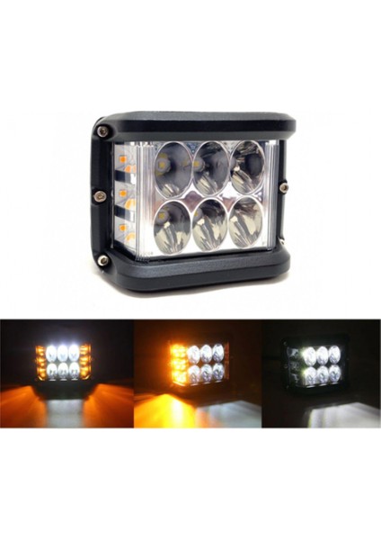Metal Gövde Sis Farı Off Road LED Sarı Beyaz Fonksiyonlu Çakar 2 Adet