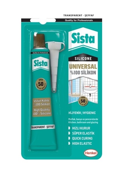 Universal %100 Silikon Şeffaf 50 Gr 2'li Paket