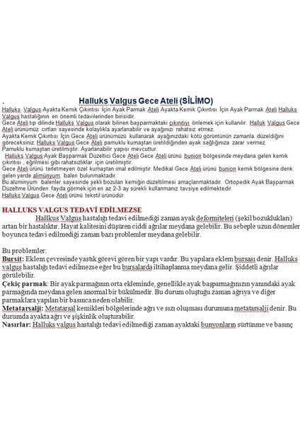 Baş Parmak Kemik Düzeltici 7 Parça Set