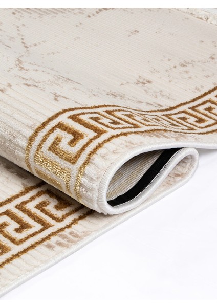 Saçaklı Modern Dokuma Halı Glory Krem Gold modelleri