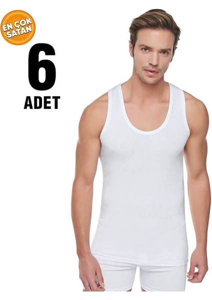 Beyaz Erkek Ribana Atlet 6'lı