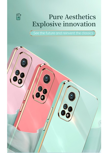 Samsung Galaxy A04 Uyumlu Kılıf Kamera Korumalı Parlak Gold Şerit Kenarlı Yumuşak Silikon Kapak
