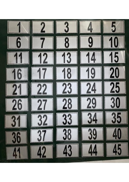 Kapı Numarası Dolap,raf,posta Kutusu Numarası 4x6 cm 1 Den 24 E fiyatları