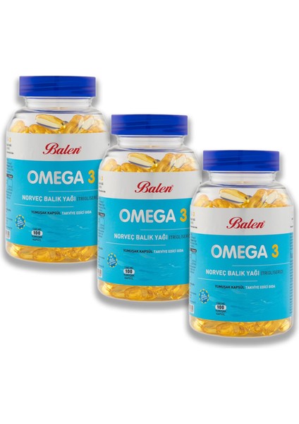 Omega 3 Norveç Balık Yağı () 1380 Mg 100 Kapsül x 3 Adet