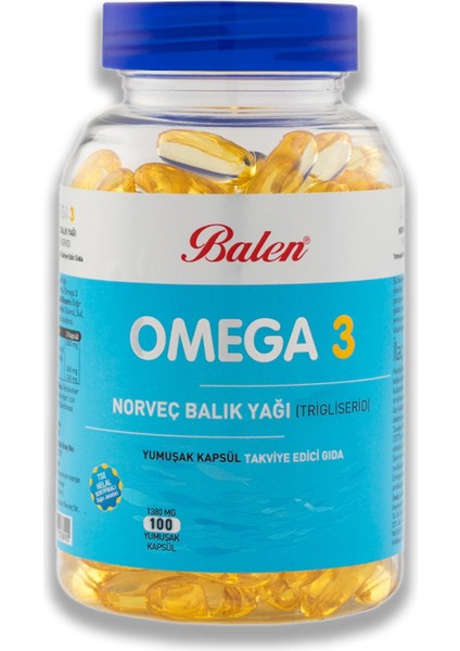 Omega 3 Norveç Balık Yağı () 1380 Mg 100 Kapsül x 3 Adet