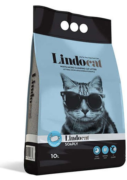 Lindo Cat Topaklaşan Sabunlu Kalın Taneli Kedi Kumu 10 Lt