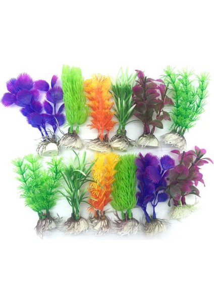 Plastik Akvaryum Bitkisi 6-8 Cm.mix 12LI
