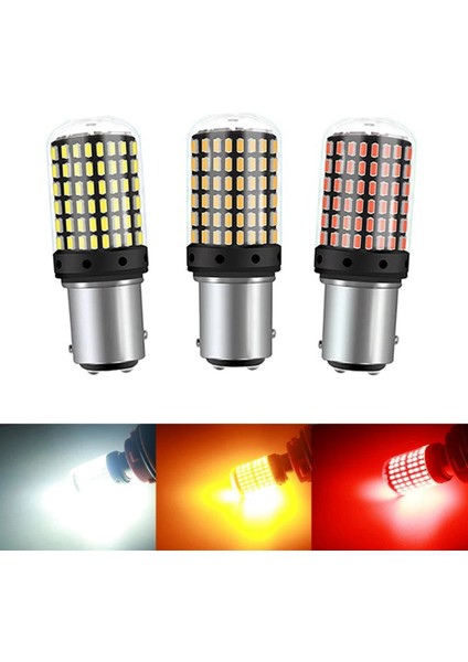 Adet 3014 144SMD Canbus Ampul P21W 1157 BAY15D Araba LED Ampul Gündüz Çalışan Dönüş Sinyali Ampul Süper Parlak Sarı Işık (Yurt Dışından)