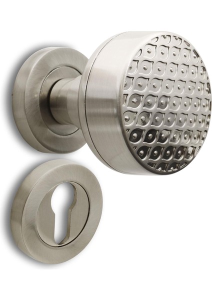 Linda Kapı Tokmağı Topuzu Kolu Metal Tokmak Saten Kapı Kolu Yale Sağa Sola Uygun 1 Takım