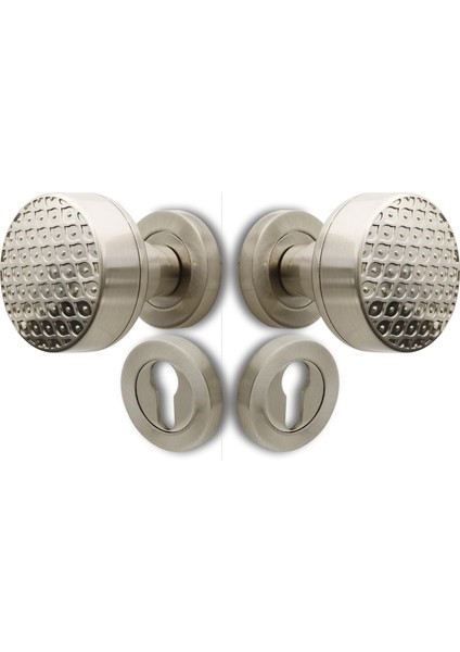 Linda Kapı Tokmağı Topuzu Kolu Metal Tokmak Saten Kapı Kolu Yale Sağa Sola Uygun 1 Takım