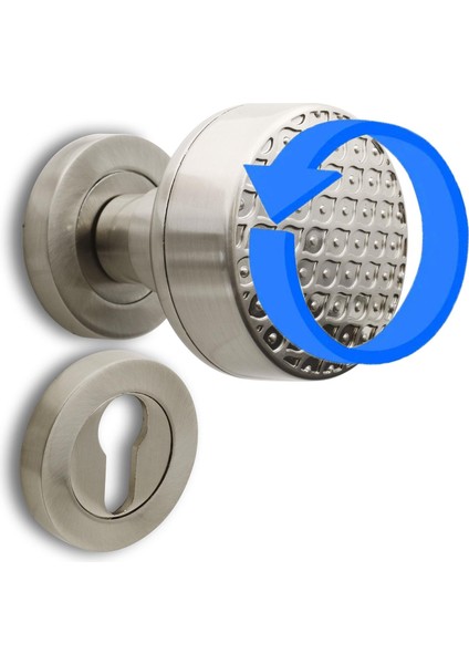 Linda Kapı Tokmağı Topuzu Kolu Metal Tokmak Saten Kapı Kolu Yale Sağa Sola Uygun 1 Takım
