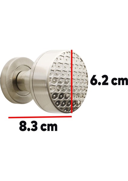 Linda Kapı Tokmağı Topuzu Kolu Metal Tokmak Saten Kapı Kolu Yale Sağa Sola Uygun 1 Takım