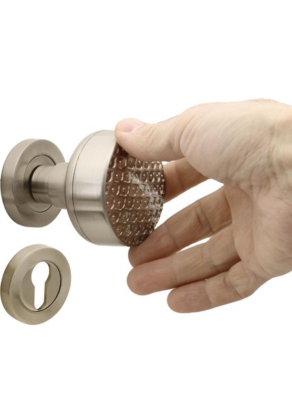 Linda Kapı Tokmağı Topuzu Kolu Metal Tokmak Saten Kapı Kolu Yale Sağa Sola Uygun 1 Takım