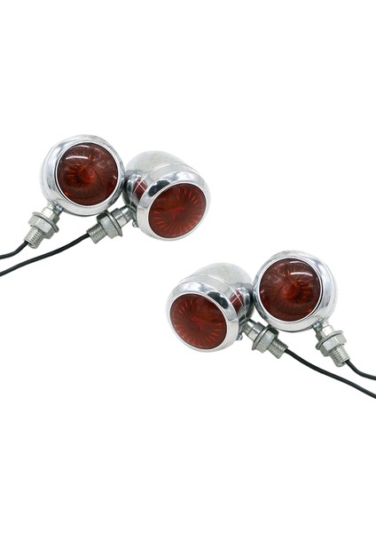 Adet Krom Motosiklet Dönüş Sinyali Işık LED Motor Lamba Ampul Için Harley Cafe Racer (Yurt Dışından)