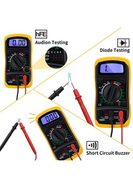 Dijital Multimetre XL830L Taşınabilir Yüksek Hassasiyetli Dijital Ekran (Yurt Dışından)