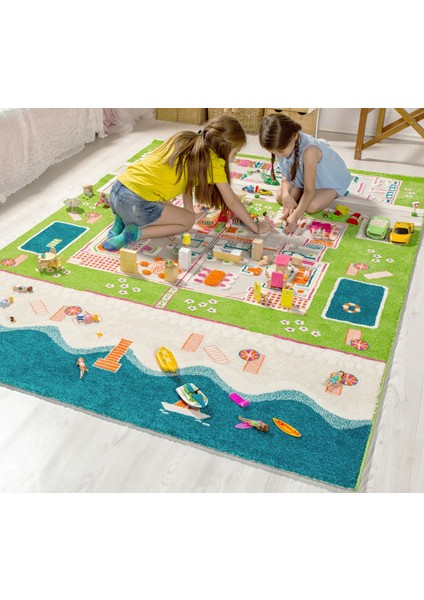 Ikiz Evler 3D Çocuk Halısı