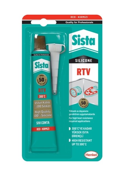Rtv Silikon Sıvı Conta (300° C) Kırmızı 50 gr 5'li Paket